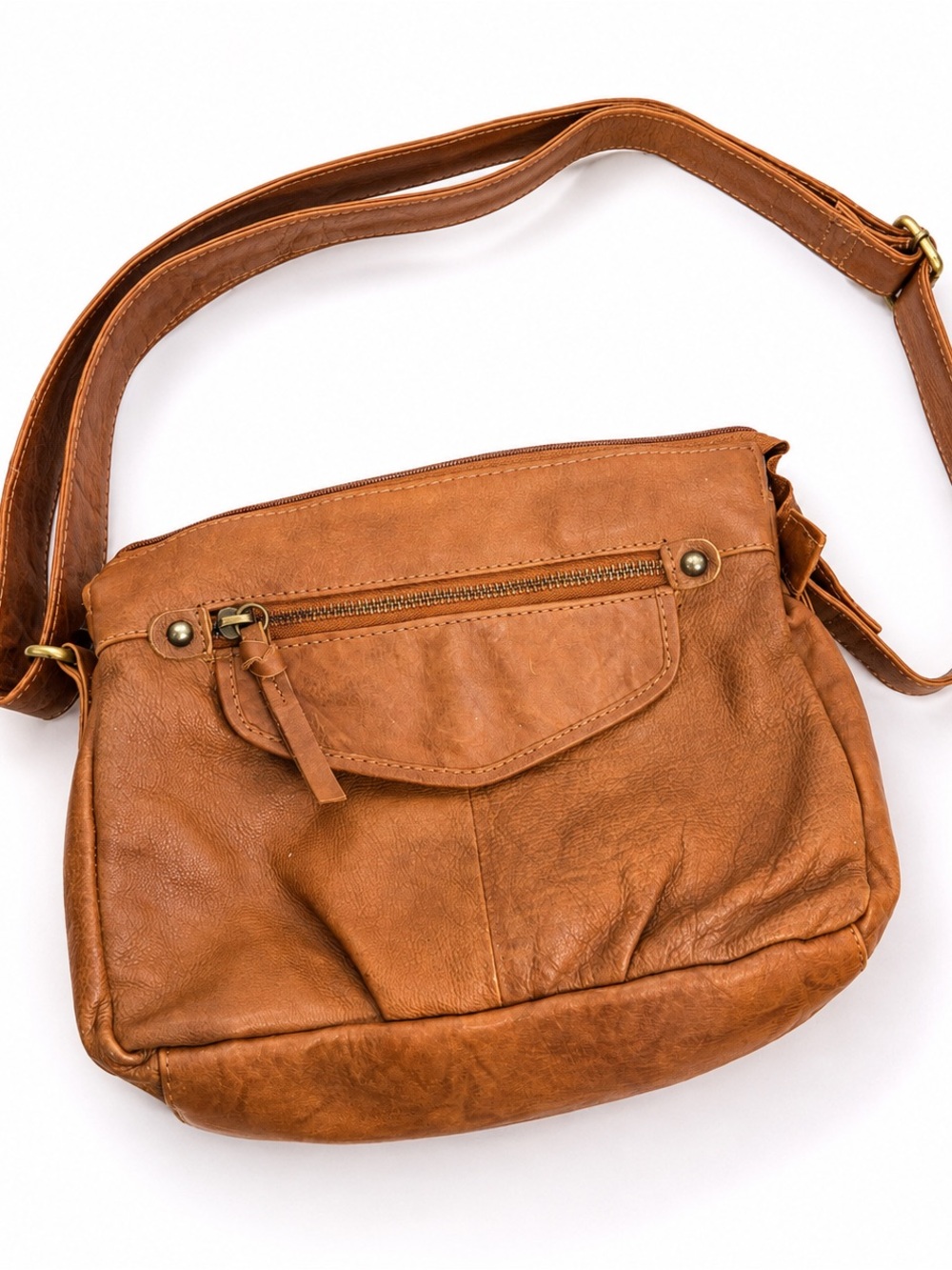 Classic Tan Leather Crossbody Bag